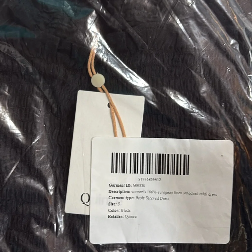 100% European Linen Smocked Midi Dress - Picture 8 of 8